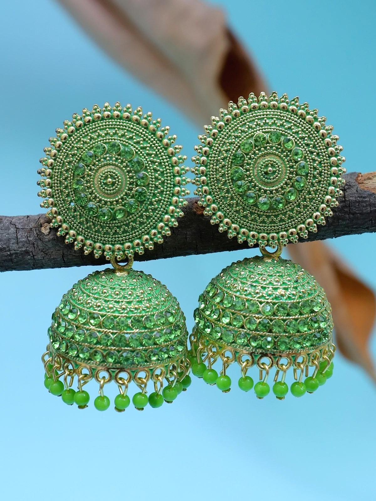 Flipkart.com - Buy JMBW INTERNATIONAL J-5 Layer Earrings for Girls and  Women. (Parrot Green Color) Alloy, Metal Drops & Danglers Online at Best  Prices in India