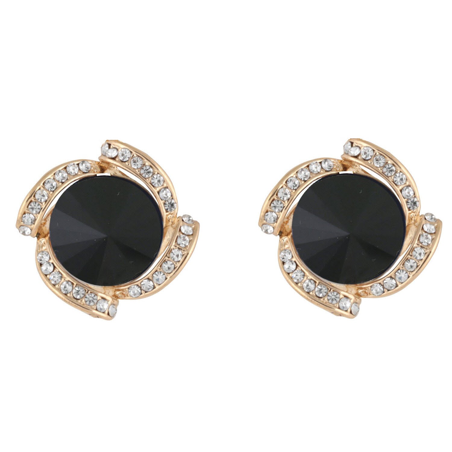 Crunchy Fashion Gold-Plated Kundan Dangler Black Color ChandBali Jhumka  Earrings RAE1462