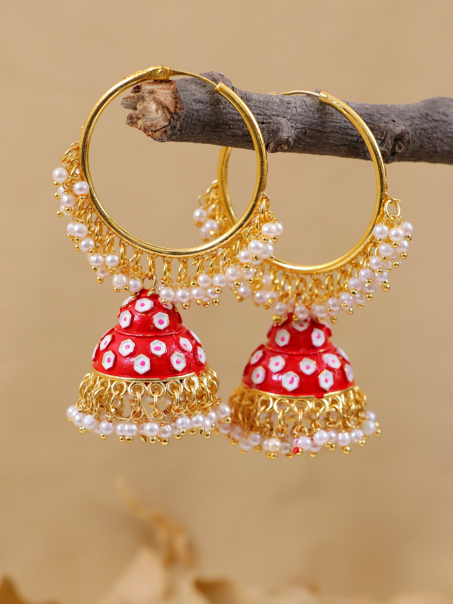 PANASH Earrings  Buy PANASH Gold Plated Green and Red Stone Handcrafted  Drop Earrings Online  Nykaa Fashion